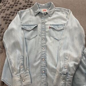 Levi's Light Blue Denim Button-Up Shirt